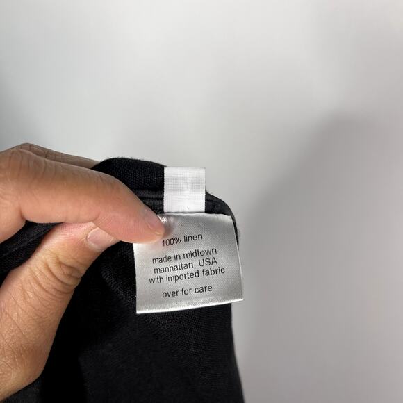 Rachel Comey Womens Size 4 Black Linen Cropped Wide Leg Pants Pockets Drawstring - Picture 10 of 11